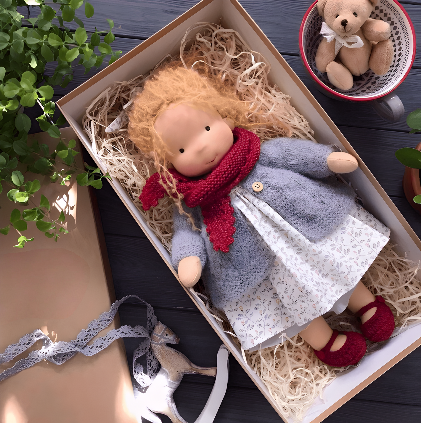 Hand-Knitted Cotton Cloth Doll