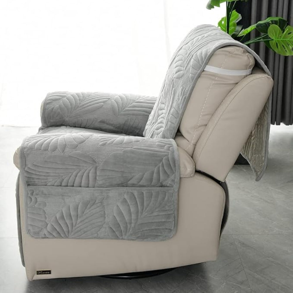 Quilted Velvet Padded Recliner Cover