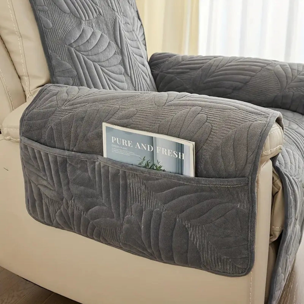 Quilted Velvet Padded Recliner Cover