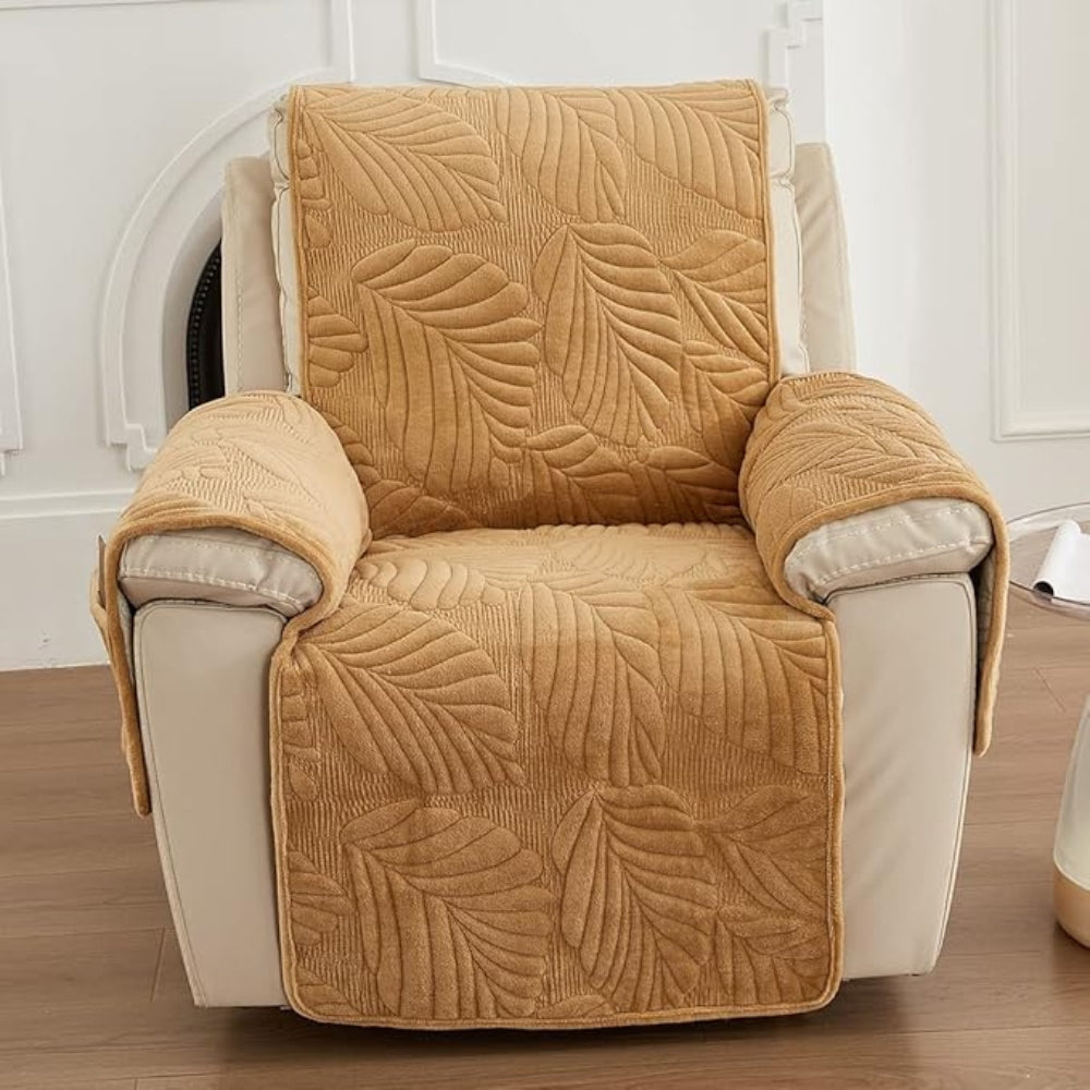 Quilted Velvet Padded Recliner Cover