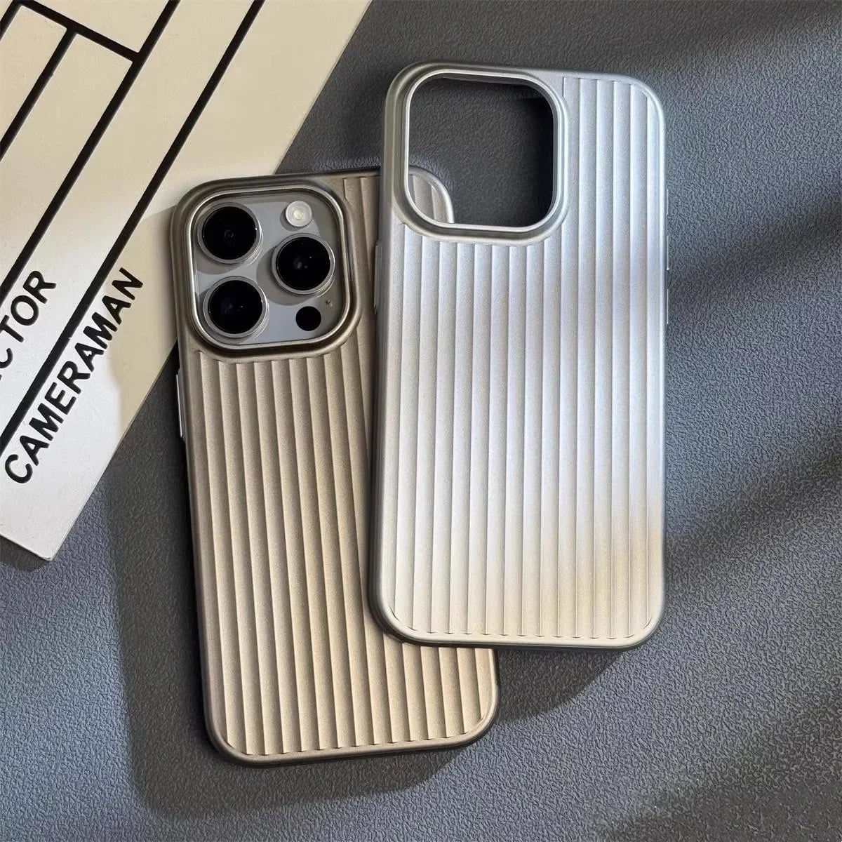 Ribbed Metallic TPU Bumper Phone Case