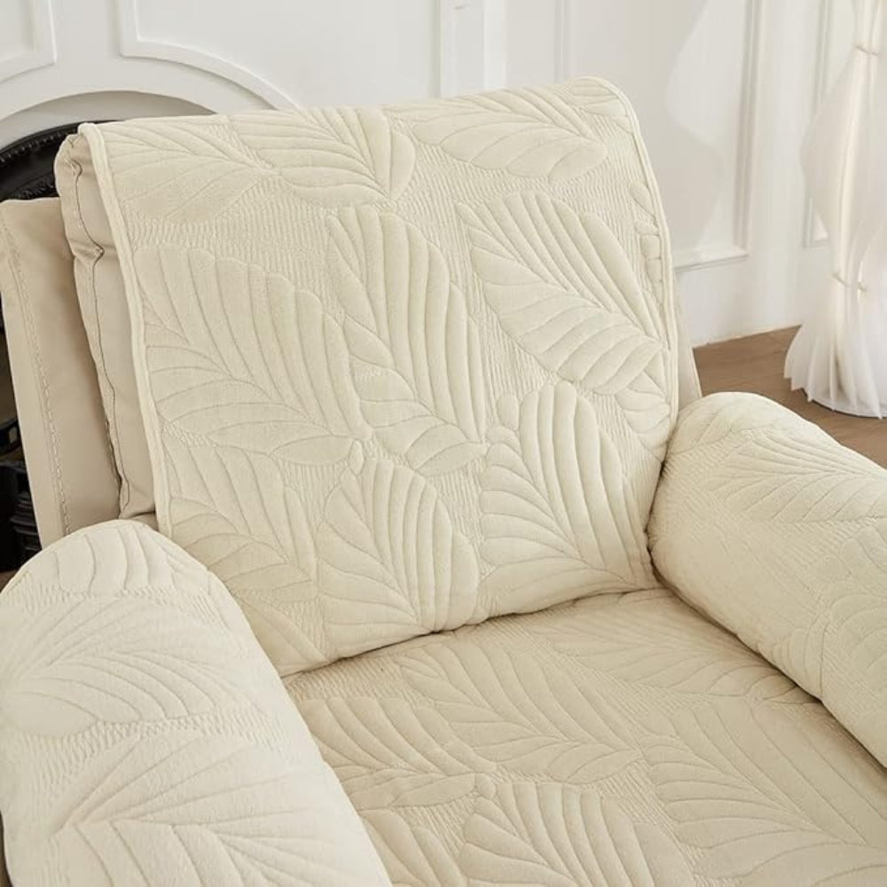 Quilted Velvet Padded Recliner Cover