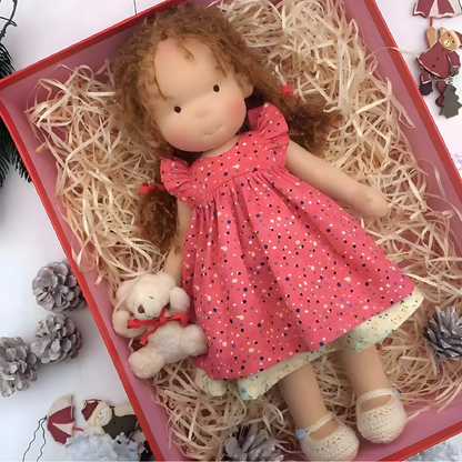 Wool and Cotton Waldorf Doll with Soft Hair