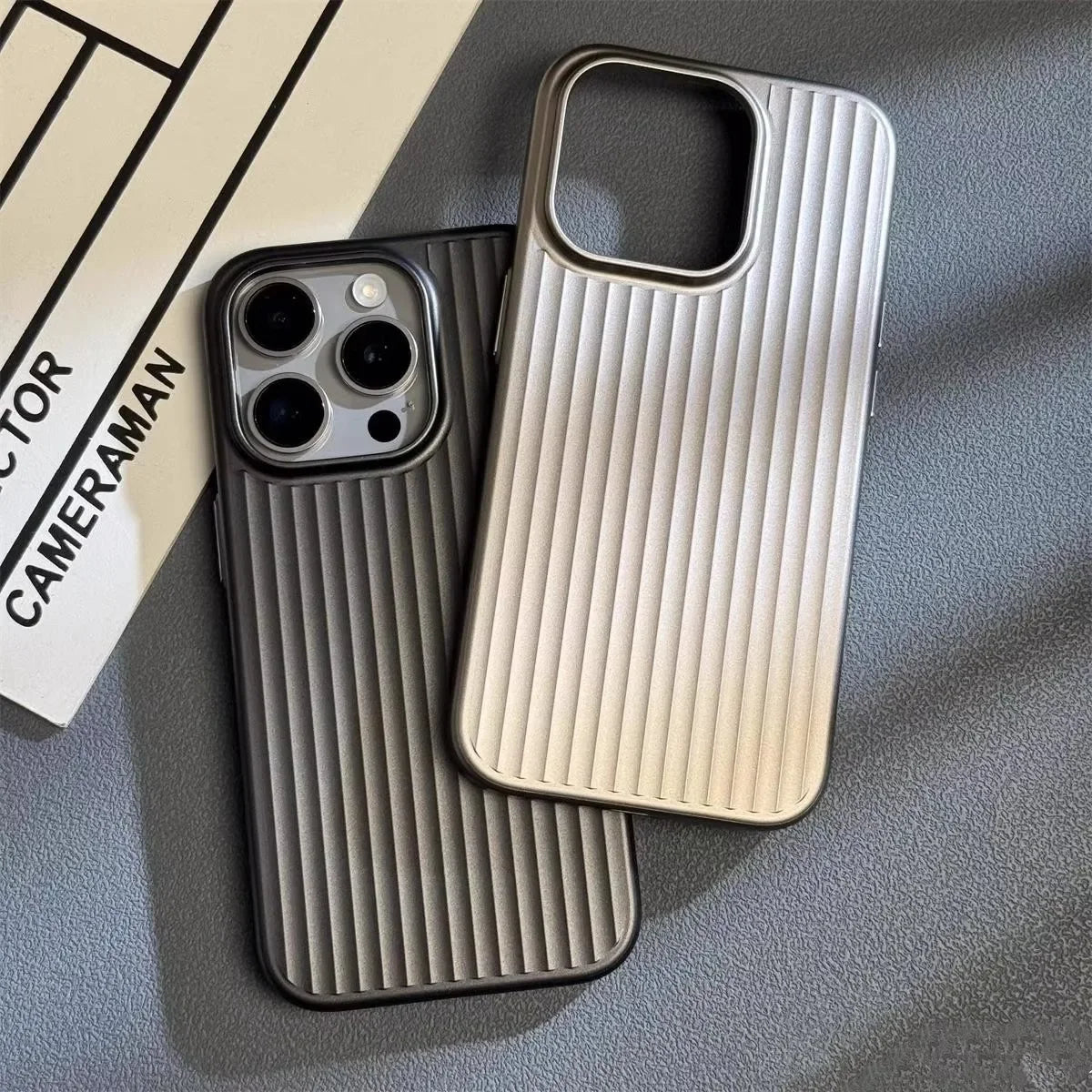 Ribbed Metallic TPU Bumper Phone Case