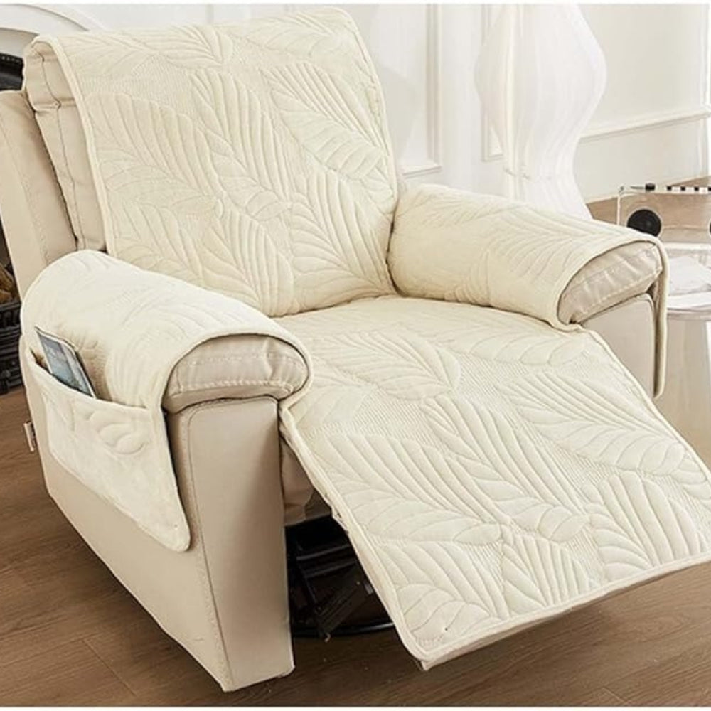 Quilted Velvet Padded Recliner Cover