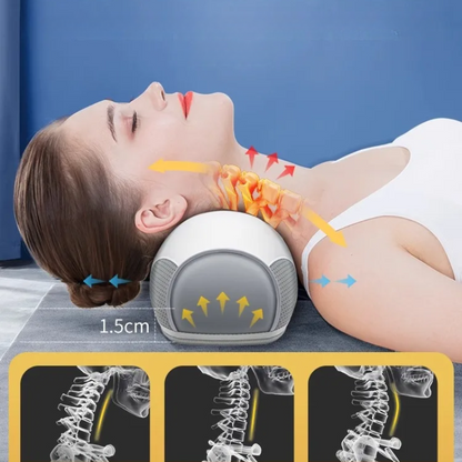 PU Leather Ergonomic Heated Massage Pillow