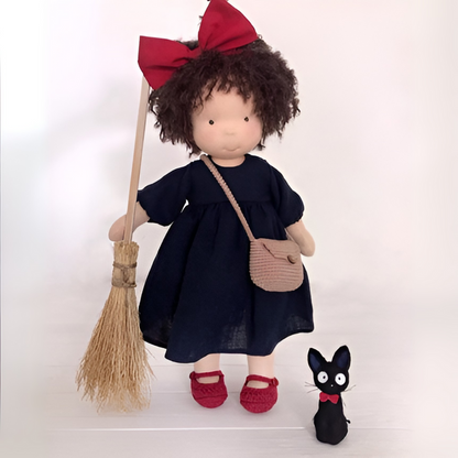 Wool and Cotton Waldorf Doll with Soft Hair