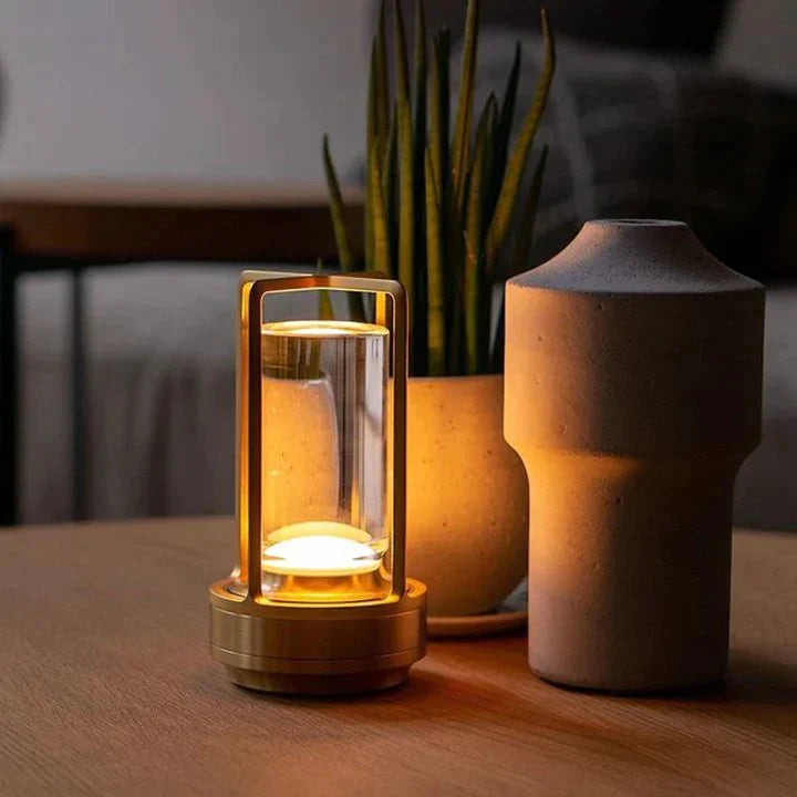 Glass Weighted LED Table Lantern