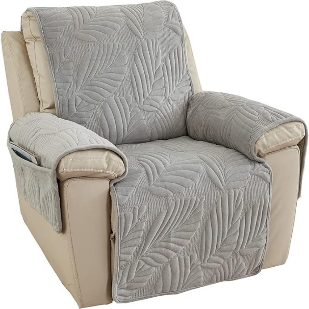 Quilted Velvet Padded Recliner Cover