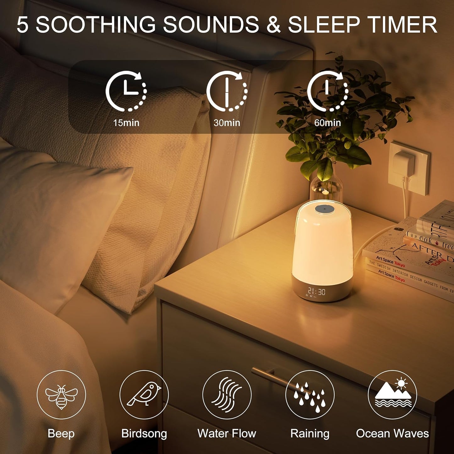 Minimalist Dimmable LED Clock Wake-Up Light