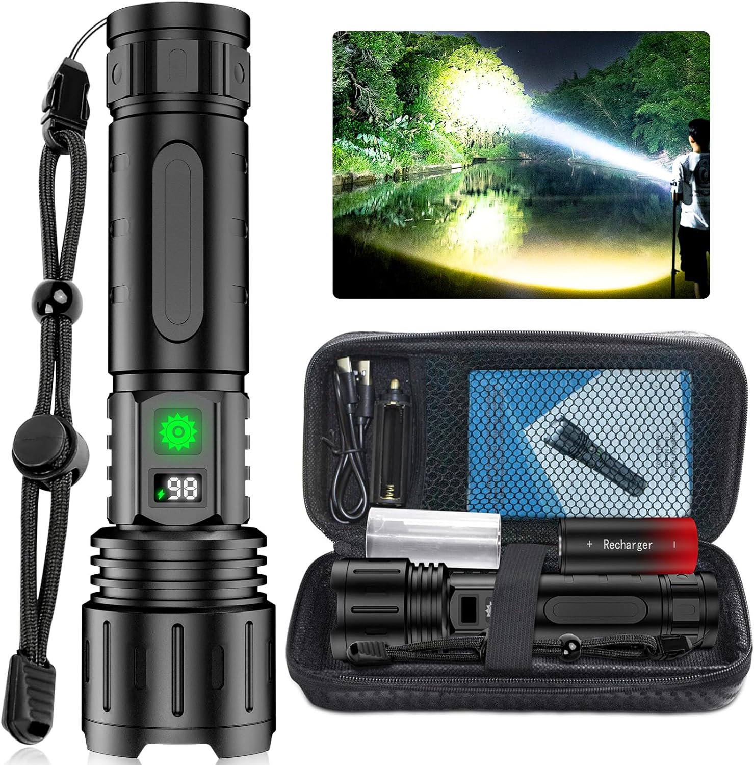 Anodized Aluminum Rechargeable Tactical Flashlight