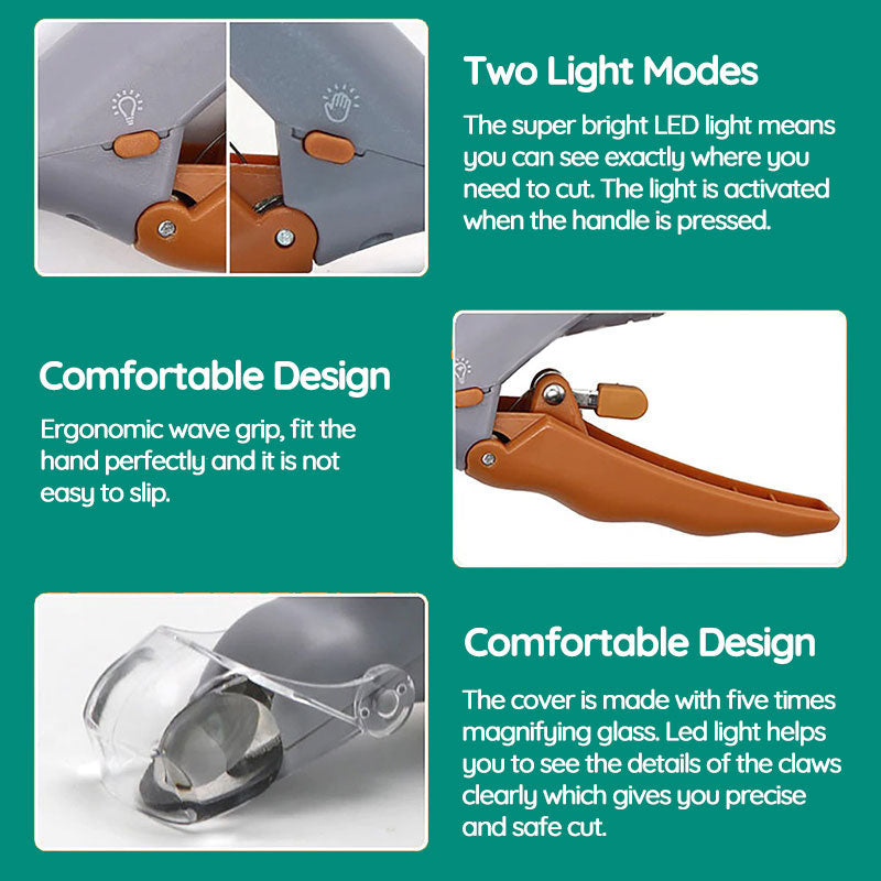 Minimalist LED Safety Guard Pet Nail Clippers