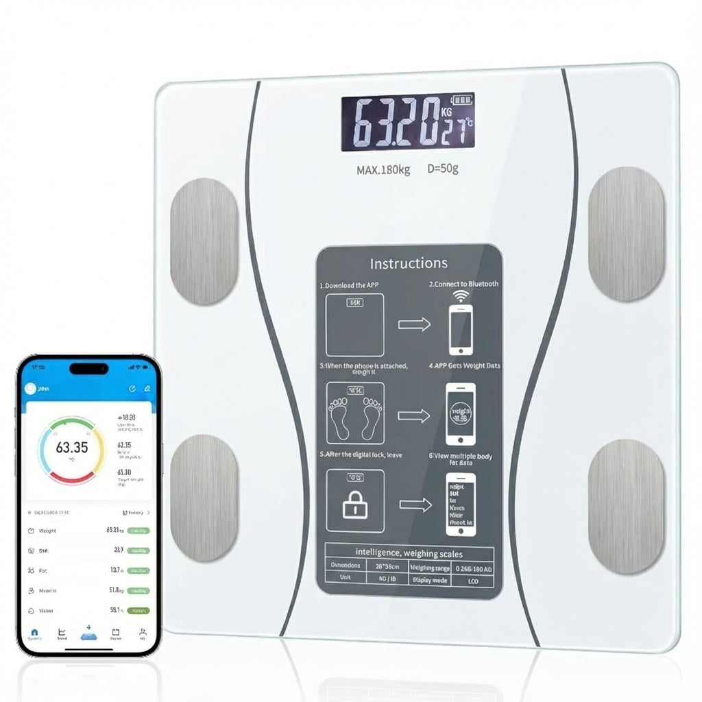 Tempered Glass Four Electrodes Body Composition Smart Scale