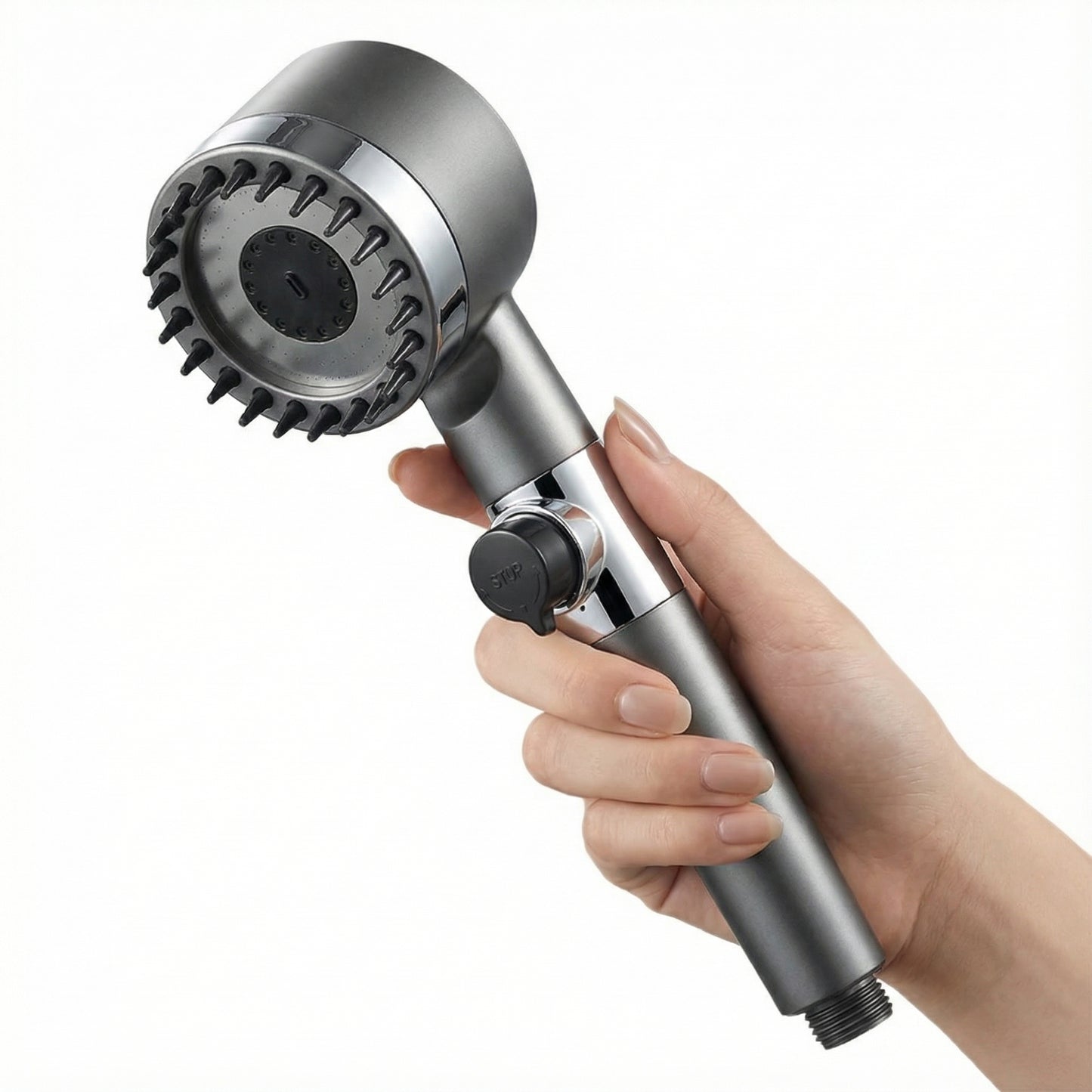 Brushed Stainless High Pressure Filtered Shower Head