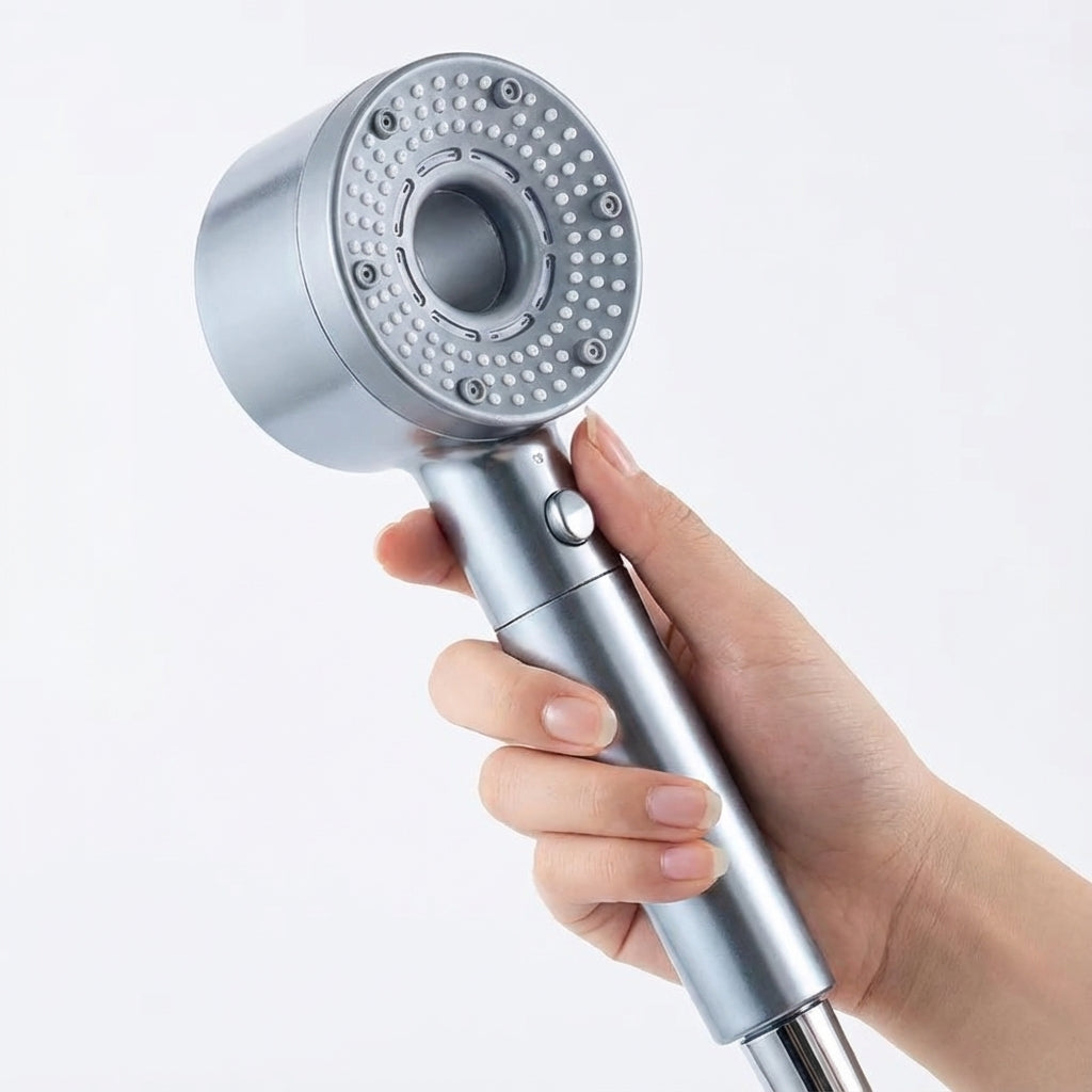 Minimalist Push Button Handheld Shower Head