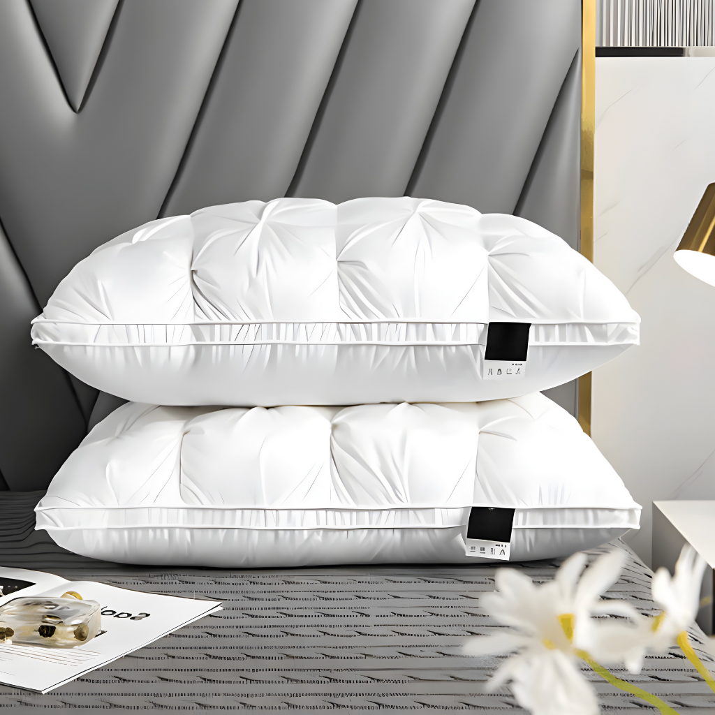 Down-Filled Minimalist Tufted Bed Pillow