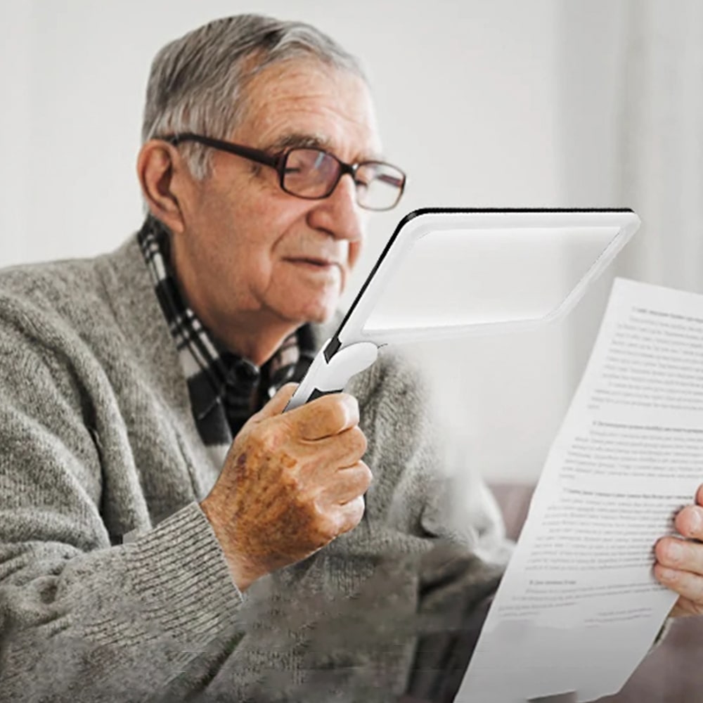 Minimalist Lighted Rectangular Handheld Magnifier