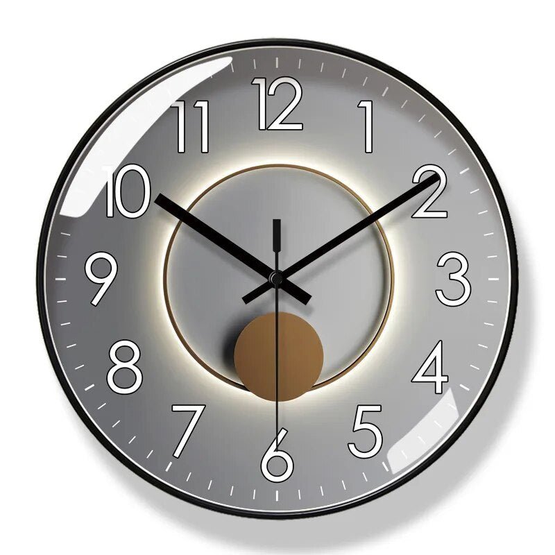Metal Frame Oversized Numerals Wall Clock