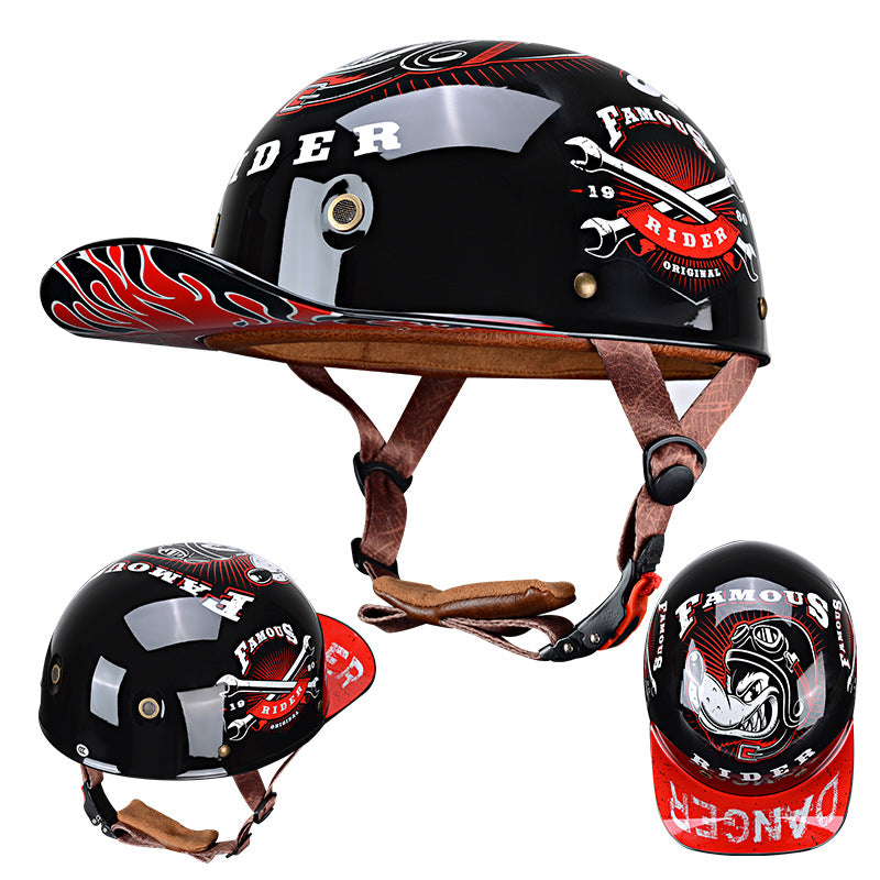 Adjustable Open-Face Motorcycle Helmet