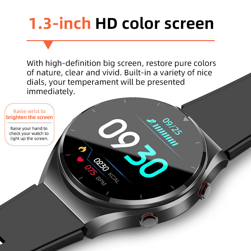 Tempered Glass Adjustable Round Smartwatch
