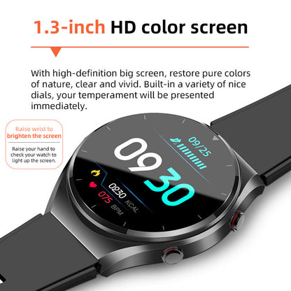 Tempered Glass Adjustable Round Smartwatch