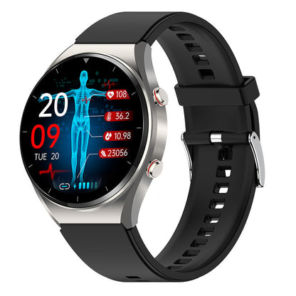 Tempered Glass Adjustable Round Smartwatch