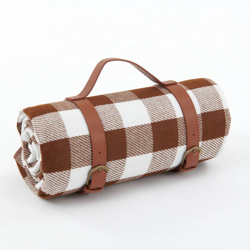 Gingham Adjustable Waterproof Picnic Blanket