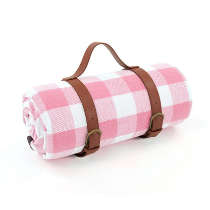 Gingham Adjustable Waterproof Picnic Blanket