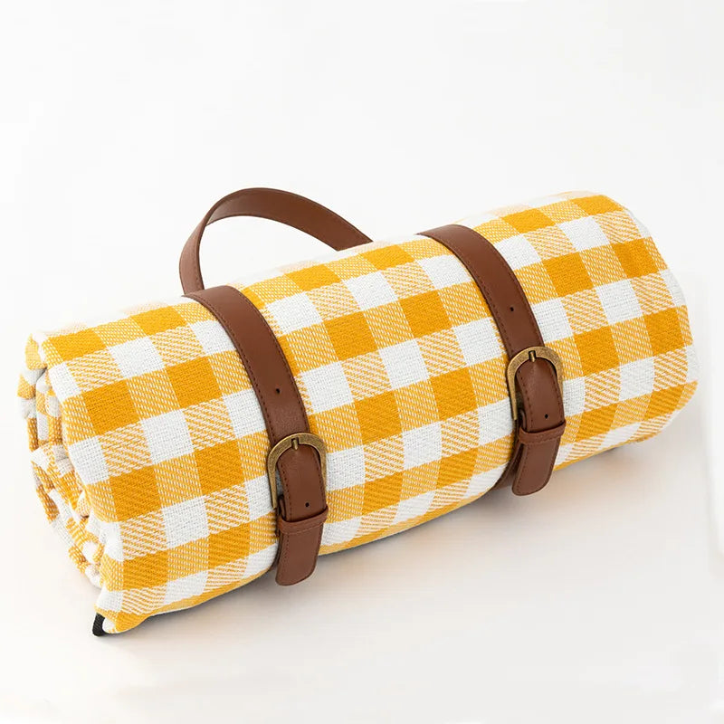 Gingham Adjustable Waterproof Picnic Blanket