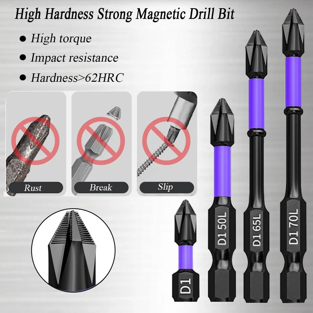 Hardened Alloy Magnetic Screwdriver Bit Set