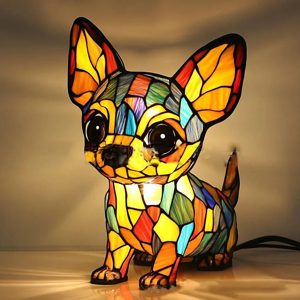 Stained Glass Cat Table Lamp