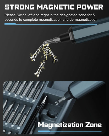 Minimalist Pen-Style LED Electric Precision Screwdriver Set