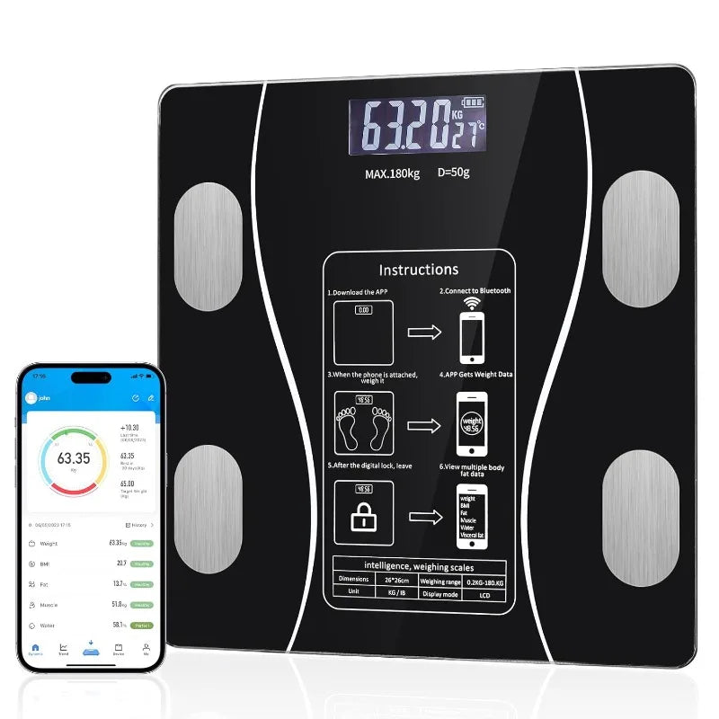 Tempered Glass Four Electrodes Body Composition Scale