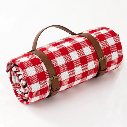 Gingham Adjustable Waterproof Picnic Blanket