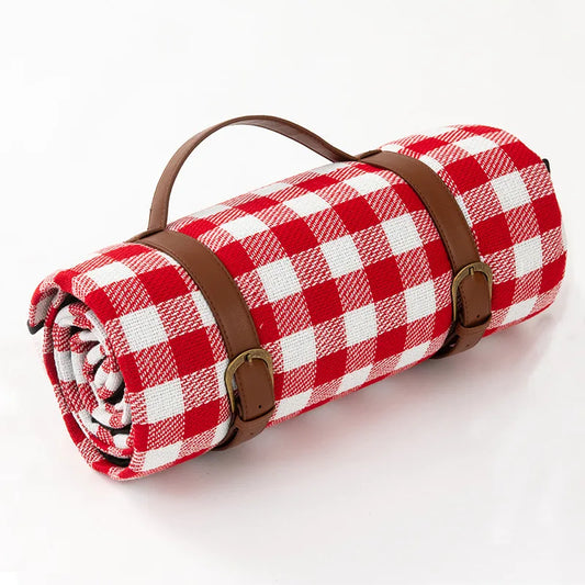 Gingham Adjustable Waterproof Picnic Blanket