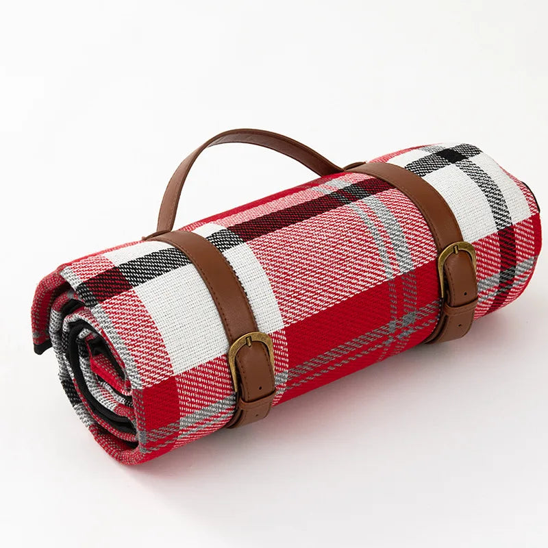 Gingham Adjustable Waterproof Picnic Blanket
