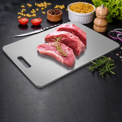 Brushed Stainless Steel Non-Slip Cutting Board