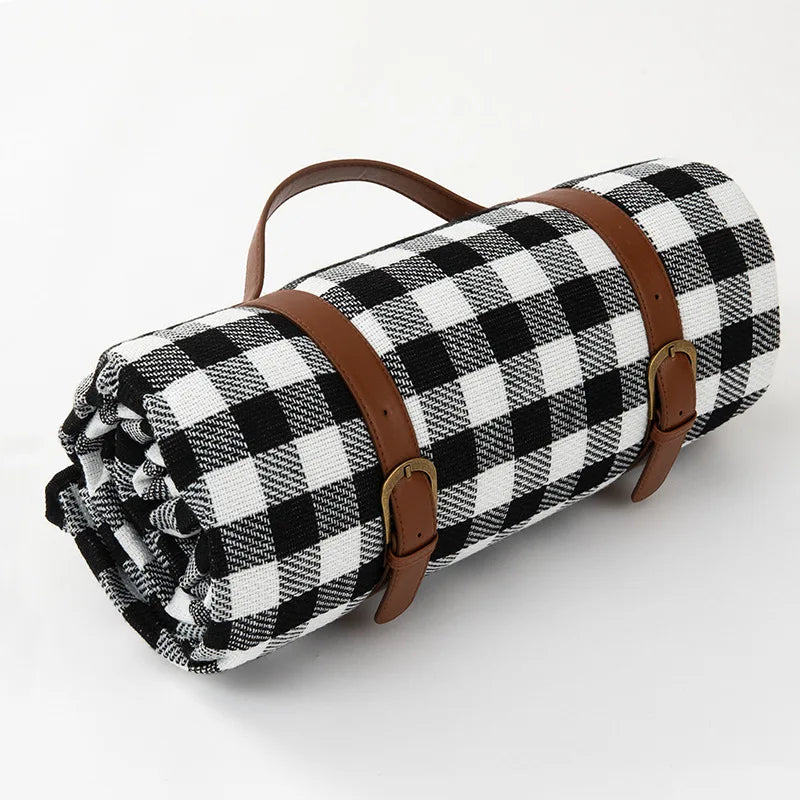 Gingham Adjustable Waterproof Picnic Blanket