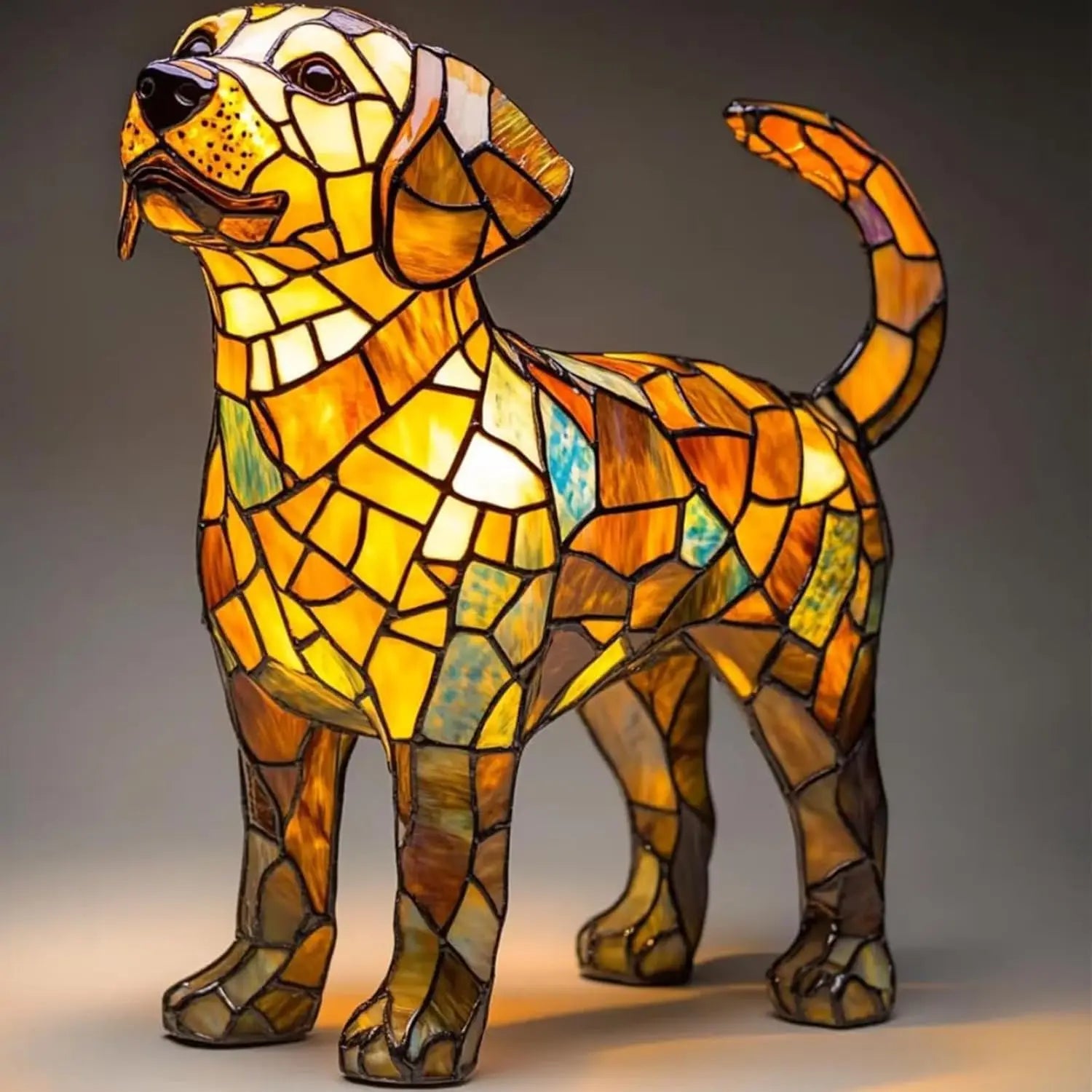 Stained Glass Cat Table Lamp