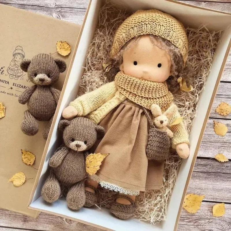 Handmade Cotton Knitted Waldorf Cloth Doll