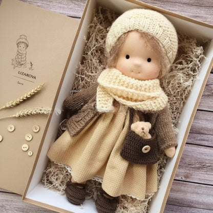 Handmade Cotton Knitted Waldorf Cloth Doll