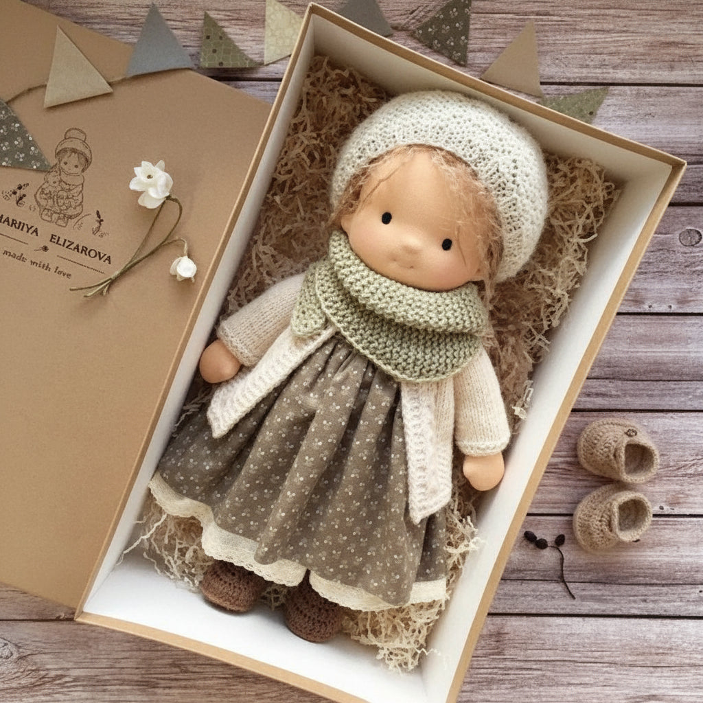 Handmade Cotton Knitted Waldorf Cloth Doll