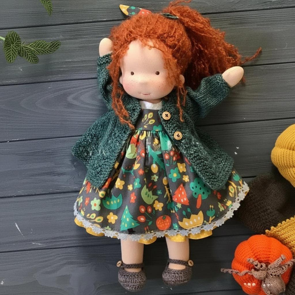 Handmade Cotton Knitted Waldorf Cloth Doll