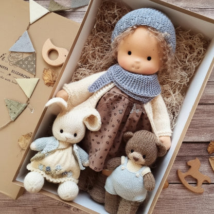 Handmade Cotton Knitted Waldorf Cloth Doll