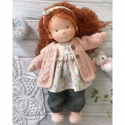 Handmade Cotton Knitted Waldorf Cloth Doll