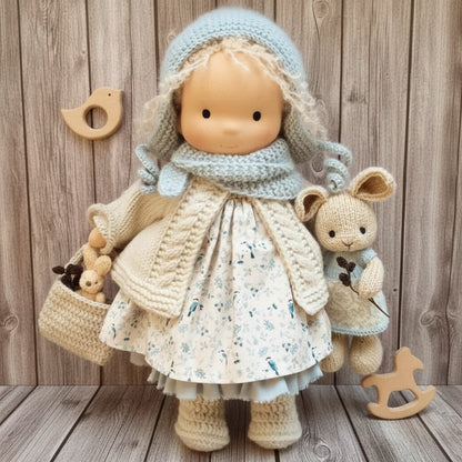 Handmade Cotton Knitted Waldorf Cloth Doll