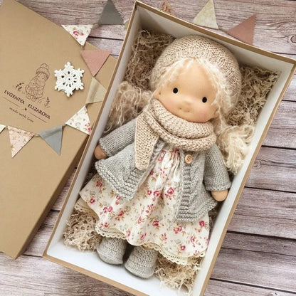 Handmade Cotton Knitted Waldorf Cloth Doll
