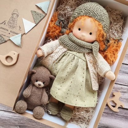 Handmade Cotton Knitted Waldorf Cloth Doll