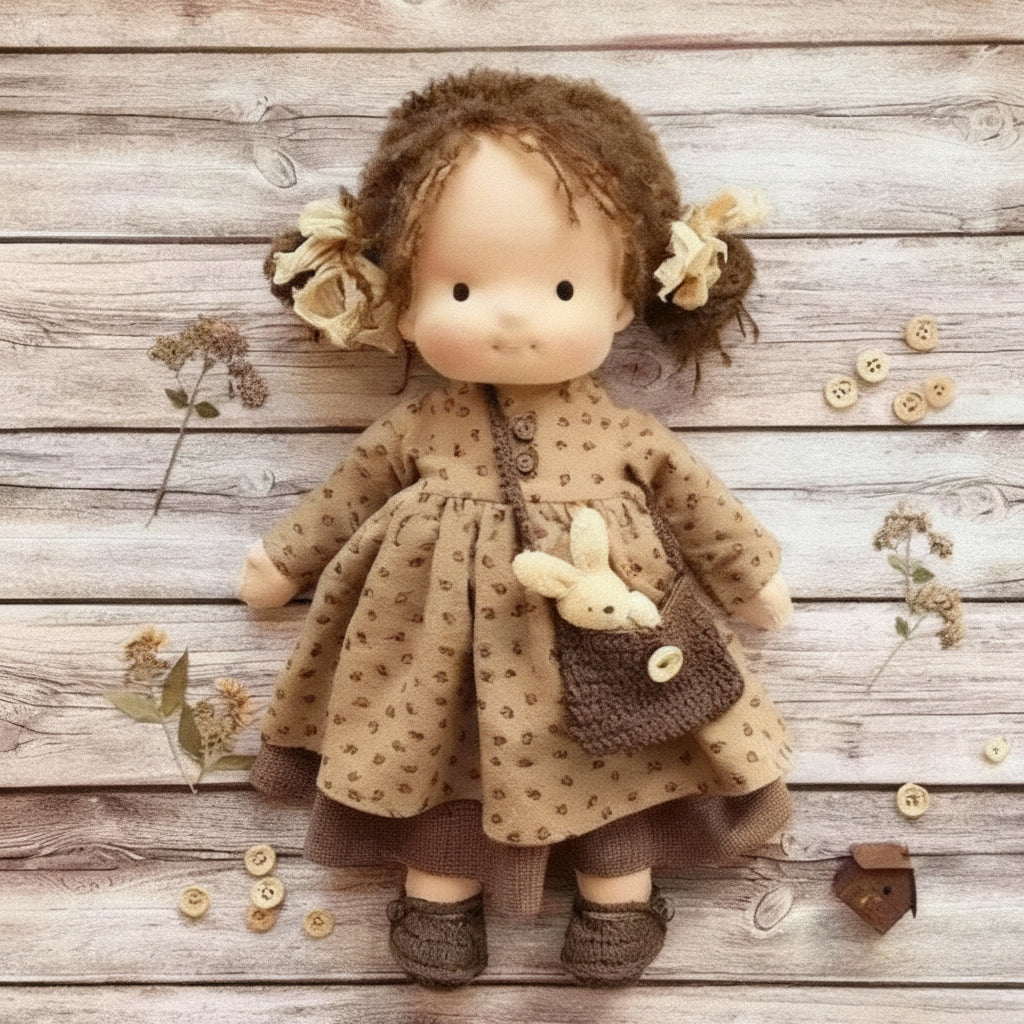 Handmade Cotton Knitted Waldorf Cloth Doll