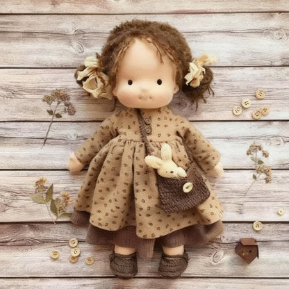 Handmade Cotton Knitted Waldorf Cloth Doll